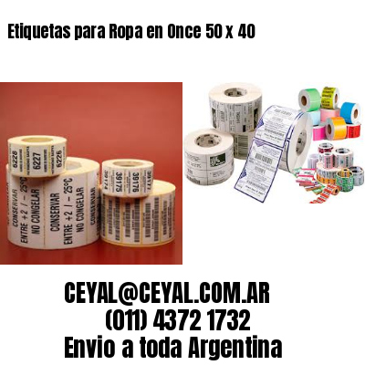Etiquetas para Ropa en Once 50 x 40