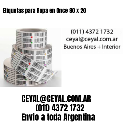 Etiquetas para Ropa en Once 90 x 20