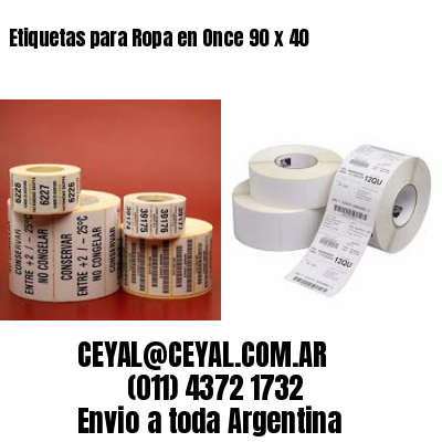 Etiquetas para Ropa en Once 90 x 40
