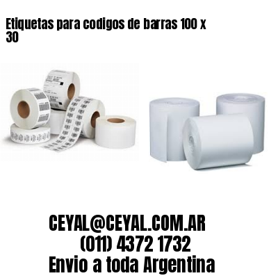 Etiquetas para codigos de barras 100 x 30
