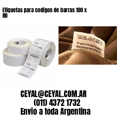 Etiquetas para codigos de barras 100 x 80