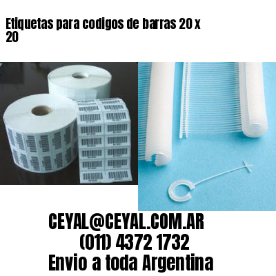 Etiquetas para codigos de barras 20 x 20