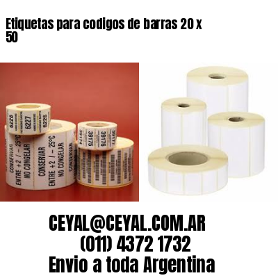 Etiquetas para codigos de barras 20 x 50
