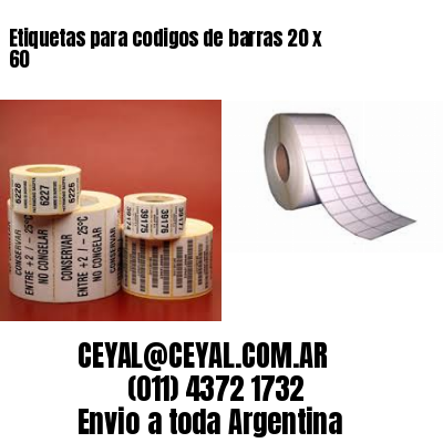 Etiquetas para codigos de barras 20 x 60