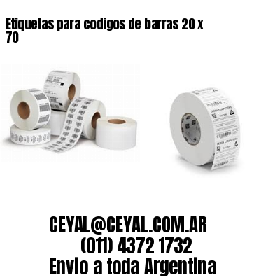 Etiquetas para codigos de barras 20 x 70