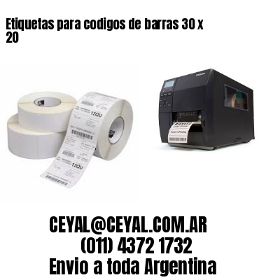 Etiquetas para codigos de barras 30 x 20