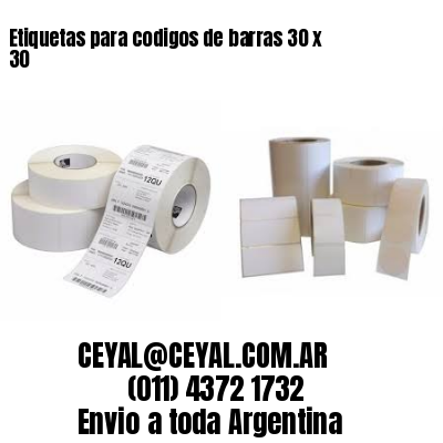 Etiquetas para codigos de barras 30 x 30