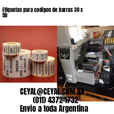 Etiquetas para codigos de barras 30 x 50