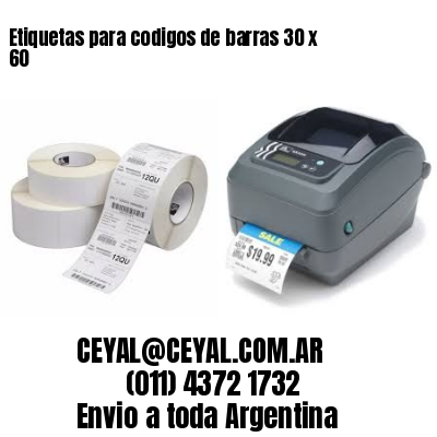 Etiquetas para codigos de barras 30 x 60