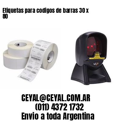 Etiquetas para codigos de barras 30 x 80