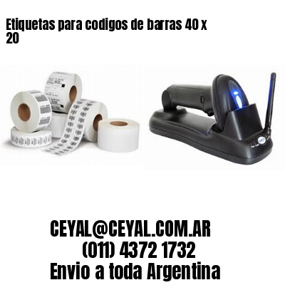 Etiquetas para codigos de barras 40 x 20
