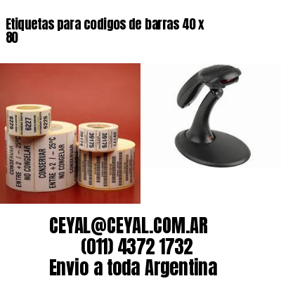 Etiquetas para codigos de barras 40 x 80