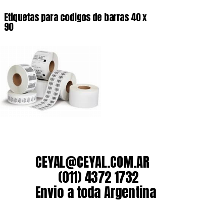 Etiquetas para codigos de barras 40 x 90