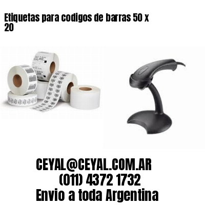 Etiquetas para codigos de barras 50 x 20