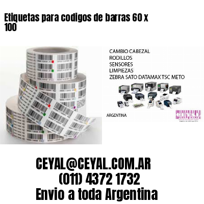 Etiquetas para codigos de barras 60 x 100