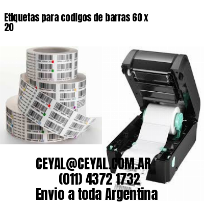 Etiquetas para codigos de barras 60 x 20