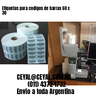 Etiquetas para codigos de barras 60 x 30