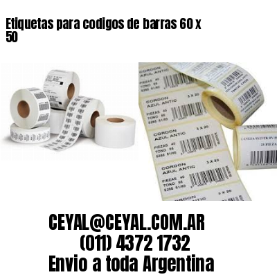 Etiquetas para codigos de barras 60 x 50