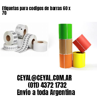 Etiquetas para codigos de barras 60 x 70