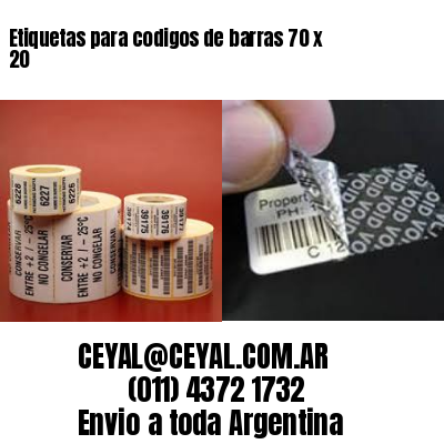 Etiquetas para codigos de barras 70 x 20