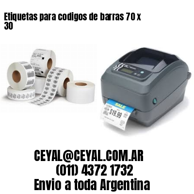 Etiquetas para codigos de barras 70 x 30