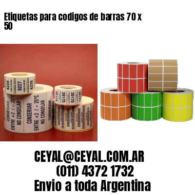 Etiquetas para codigos de barras 70 x 50