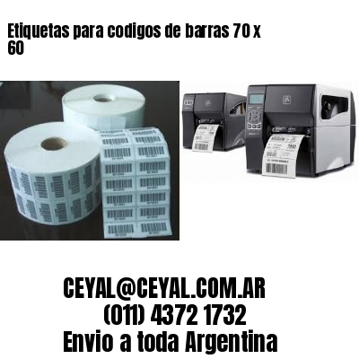Etiquetas para codigos de barras 70 x 60
