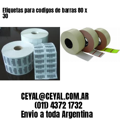 Etiquetas para codigos de barras 80 x 30