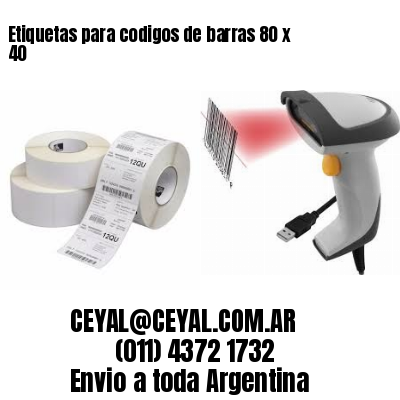 Etiquetas para codigos de barras 80 x 40