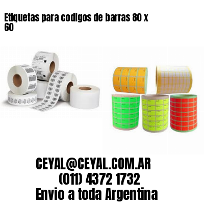 Etiquetas para codigos de barras 80 x 60