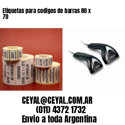 Etiquetas para codigos de barras 80 x 70