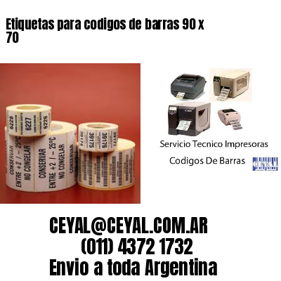 Etiquetas para codigos de barras 90 x 70