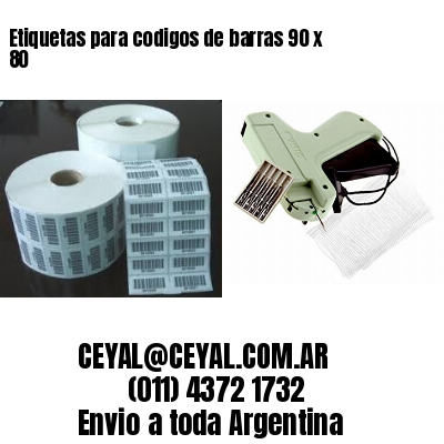 Etiquetas para codigos de barras 90 x 80