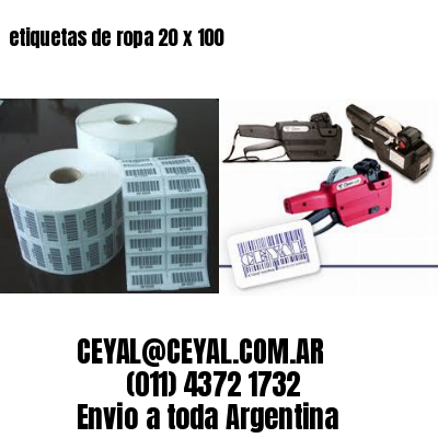 etiquetas de ropa 20 x 100