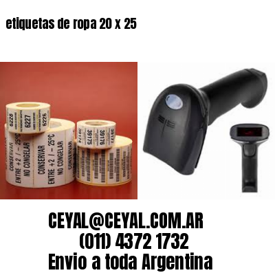 etiquetas de ropa 20 x 25
