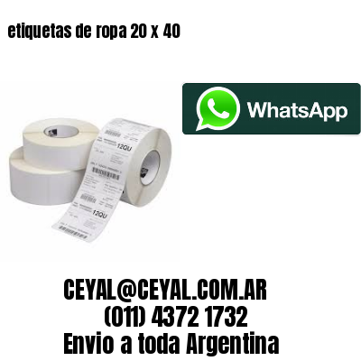 etiquetas de ropa 20 x 40