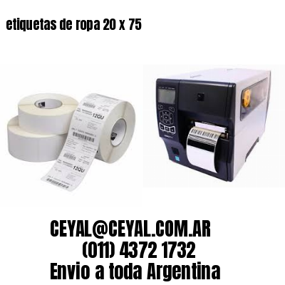 etiquetas de ropa 20 x 75