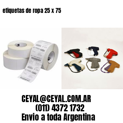 etiquetas de ropa 25 x 75