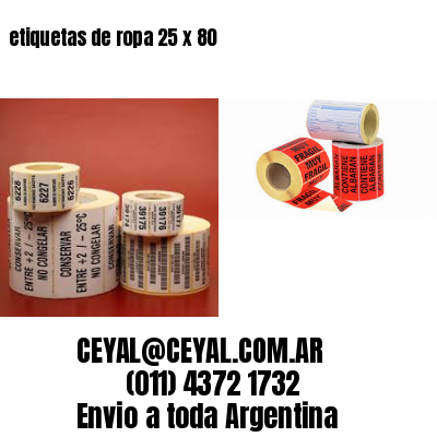etiquetas de ropa 25 x 80