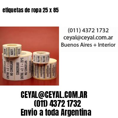 etiquetas de ropa 25 x 85