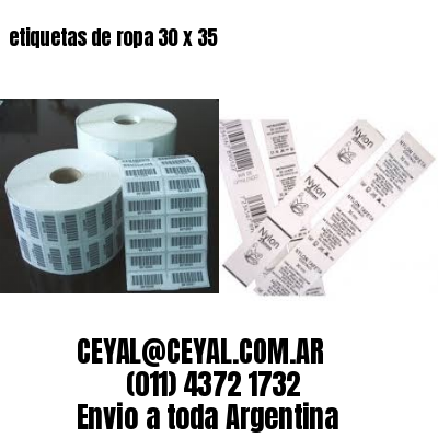 etiquetas de ropa 30 x 35