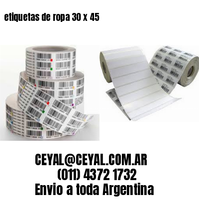 etiquetas de ropa 30 x 45