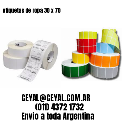 etiquetas de ropa 30 x 70