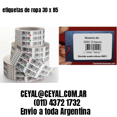 etiquetas de ropa 30 x 85