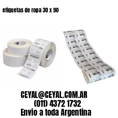 etiquetas de ropa 30 x 90