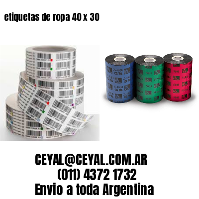 etiquetas de ropa 40 x 30