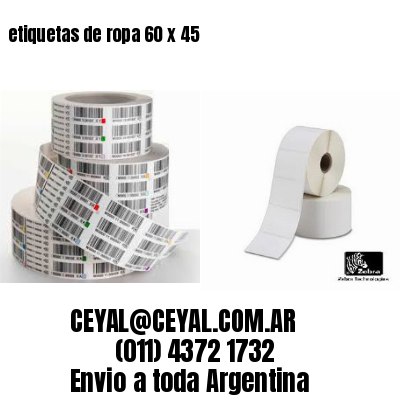 etiquetas de ropa 60 x 45