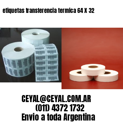 etiquetas transferencia termica 64 X 32