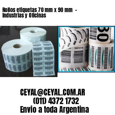 Rollos etiquetas 70 mm x 90 mm  – Industrias y Oficinas