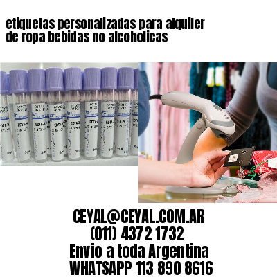 etiquetas personalizadas para alquiler de ropa bebidas no alcoholicas